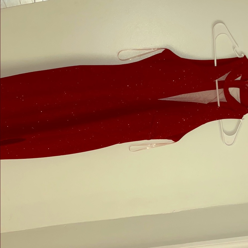 Wine red sparkly dress